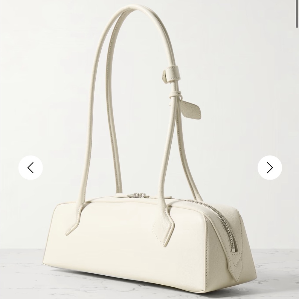 Alaia Le Teckel Medium Leather Shoulder Bag in Ivory